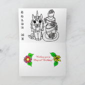 Persoonlijke Unicorn en prinses Birthday Kaart (Binnen)