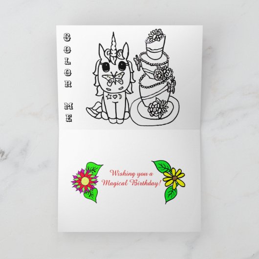 Persoonlijke Unicorn en prinses Birthday Kaart (Binnen)