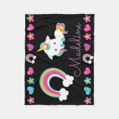Persoonlijke Unicorn en regenboog Fleece Deken (Voorkant)