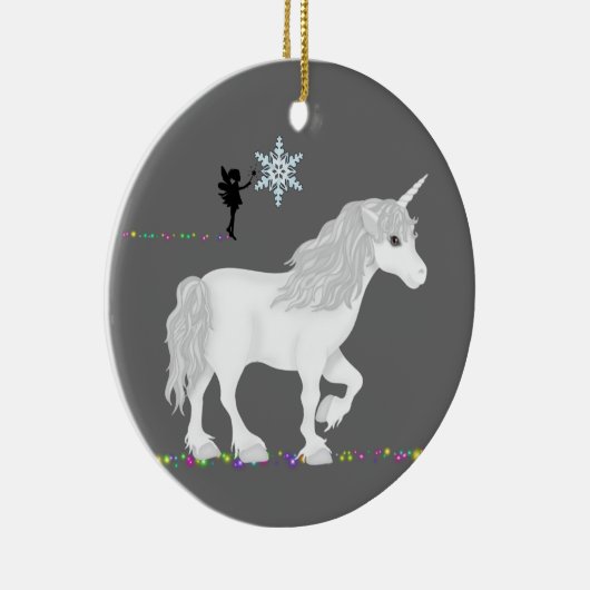 Persoonlijke Unicorn-, Fairy- en kerstboom Keramisch Ornament (Rechts)