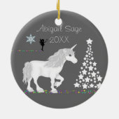 Persoonlijke Unicorn-, Fairy- en kerstboom Keramisch Ornament (Achterkant)