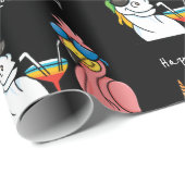 Persoonlijke Unicorn & Flamingo Cocktail Party Cadeaupapier (Rol Hoek)