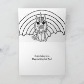 Persoonlijke Unicorn, Flowers, Butterfly Birthday Kaart (Binnen)