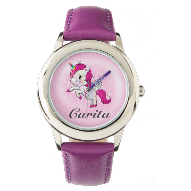 Persoonlijke Unicorn Girls Watch Horloge (Voorkant)