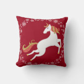 Persoonlijke Unicorn Glitter Snowflakes Kerstmis Kussen (Voorkant)