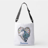 Persoonlijke Unicorn Heart Canvas tas (Voorkant)