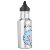 Persoonlijke Unicorn met hart Waterfles (Links)