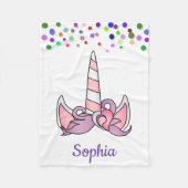 Persoonlijke Unicorn met Pony Fleece Deken (Voorkant)