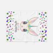 Persoonlijke Unicorn met Pony Fleece Deken (Voorkant (Horizontaal))