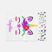 Persoonlijke Unicorn met Pony Fleece Deken (Voorkant (Horizontaal))