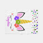 Persoonlijke Unicorn met Pony Fleece Deken (Voorkant (Horizontaal))