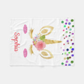 Persoonlijke Unicorn met Pony Fleece Deken (Voorkant (Horizontaal))