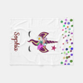 Persoonlijke Unicorn met Pony Fleece Deken (Voorkant (Horizontaal))