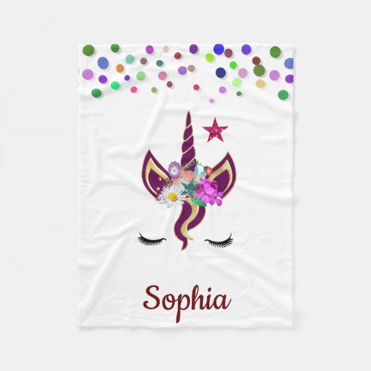 Persoonlijke Unicorn met Pony Fleece Deken (Voorkant)