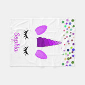 Persoonlijke Unicorn met Pony-knelpen Fleece Deken (Voorkant (Horizontaal))