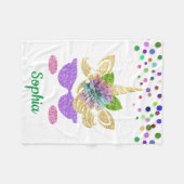 Persoonlijke Unicorn met Pony-knelpen Fleece Deken (Voorkant (Horizontaal))