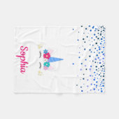 Persoonlijke Unicorn met Pony-knelpen Fleece Deken (Voorkant (Horizontaal))