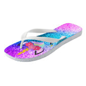 Persoonlijke Unicorn Ombre Glitte Flipflop Sandale Teenslippers (Schuin)