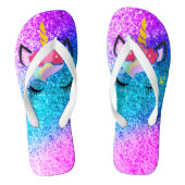 Persoonlijke Unicorn Ombre Glitte Flipflop Sandale Teenslippers (Voetbed)