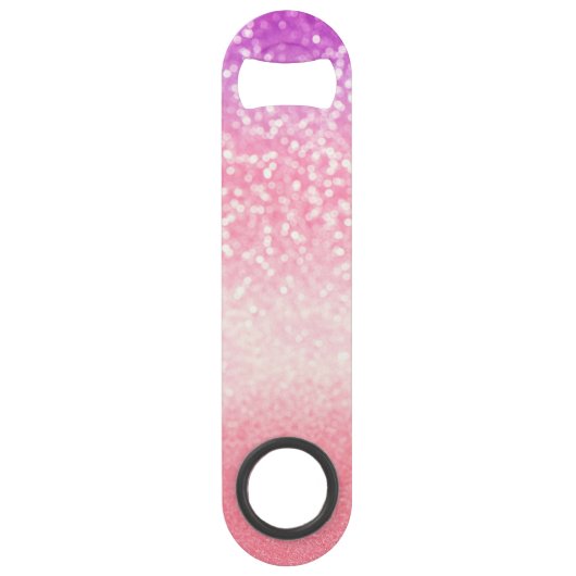 Persoonlijke Unicorn Ombre Glitter Bottle Opene Speed Flessenopener (Achterkant)