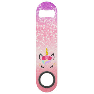 Persoonlijke Unicorn Ombre Glitter Bottle Opene Speed Flessenopener