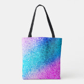 Persoonlijke Unicorn Ombre Glitter Canvas tas (Achterkant)
