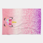 Persoonlijke Unicorn Ombre Glitter Kitchen Towel Theedoek (Horizontaal)