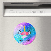 Persoonlijke Unicorn Ombre Glitter Magnet (Insitu (Vaatwasser))
