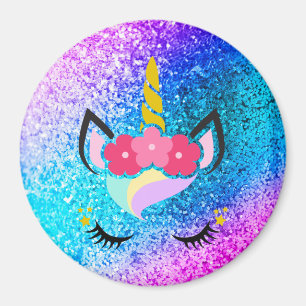 Persoonlijke Unicorn Ombre Glitter Magnet