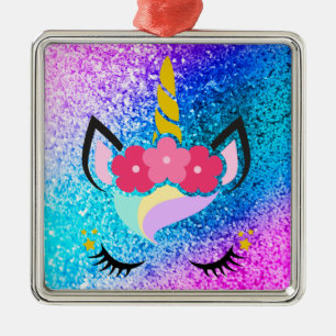 Persoonlijke Unicorn Ombre Glitter XMAS Ornament
