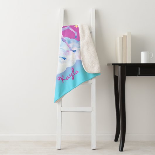 Persoonlijke Unicorn op Clouds 3 Sherpa Deken (In situ)