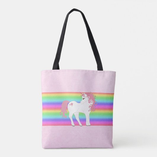 Persoonlijke Unicorn & Rainbows Canvas tas (Achterkant)