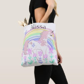 Persoonlijke Unicorn & Rainbows Canvas tas (Dichtbij)