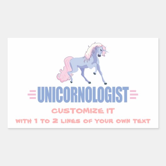 Persoonlijke Unicorn Rechthoekige Sticker (Voorkant)