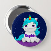 Persoonlijke Unicorn Ronde Button 4,0 Cm (Voorkant /achterkant)