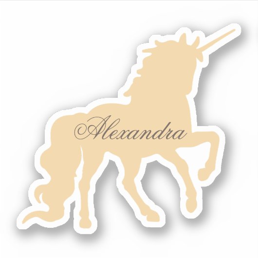 Persoonlijke Unicorn Sticker (Voorkant)