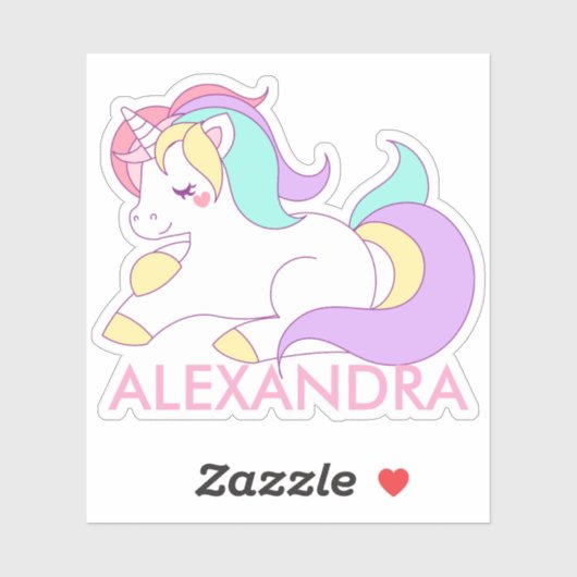Persoonlijke Unicorn Sticker (Vel)