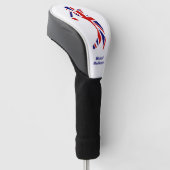 Persoonlijke Uniefouancering Golfer Silhouette Golfheadcover (Schuin)