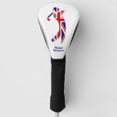 Persoonlijke Uniefouancering Golfer Silhouette Golfheadcover (Voorkant)