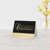 Persoonlijke unieke FELICITATIES Zwart Goud Kaart (Gele Bloem)