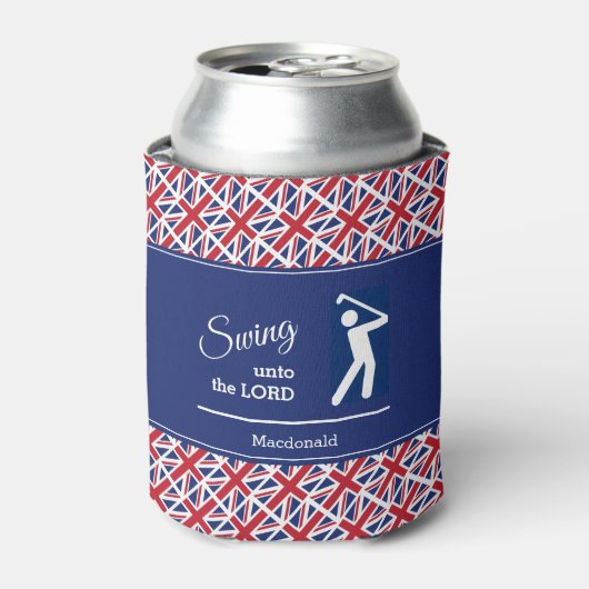 Persoonlijke UNION JACK Golf Blikjeskoeler (Blikje Voorkant)