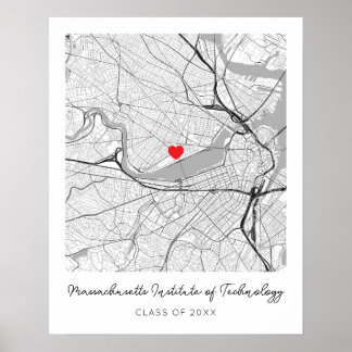 Persoonlijke Universiteit van Massachusetts kaartp Poster
