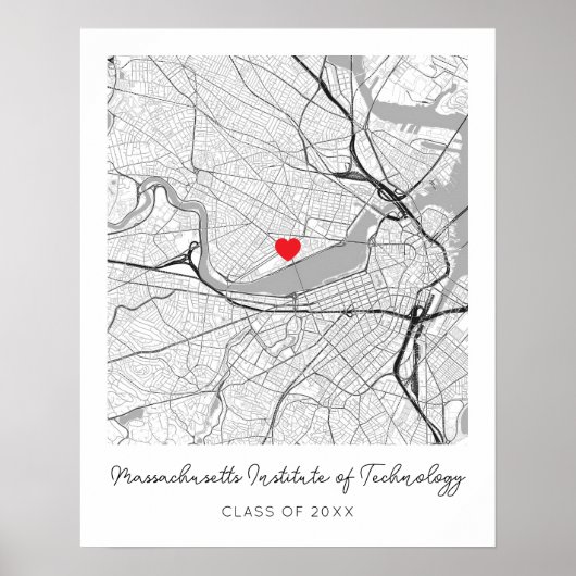 Persoonlijke Universiteit van Massachusetts kaartp Poster (Voorkant)