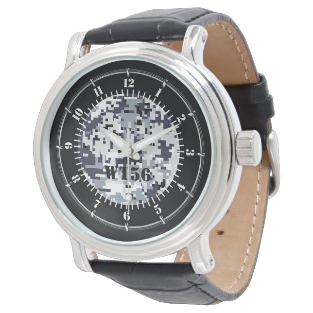 Persoonlijke Urban Gray Digital Camouflage Watch Horloge (Gekanteld)