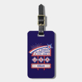 Persoonlijke USA 250 – Patriottische Retro Marquee Bagagelabel (Voorkant verticaal)
