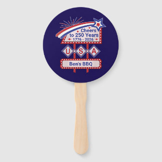 Persoonlijke USA 250–Patriottische Retro Marquee Handwaaier