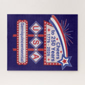 Persoonlijke USA 250 – Patriottische Retro Marquee Legpuzzel (Horizontaal)