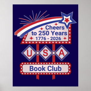 Persoonlijke USA 250 – Patriottische Retro Marquee Poster