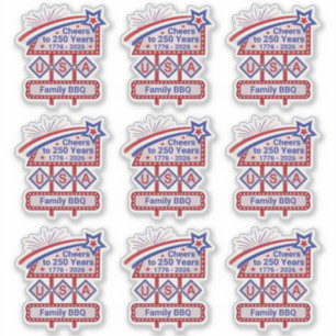 Persoonlijke USA 250 – Patriottische Retro Marquee Sticker