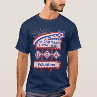 Persoonlijke USA 250–Patriottische Retro Marquee T-shirt
